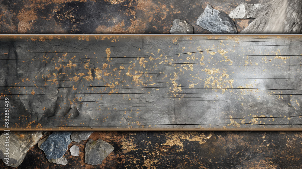 Fototapeta premium Natural stone and wood background.