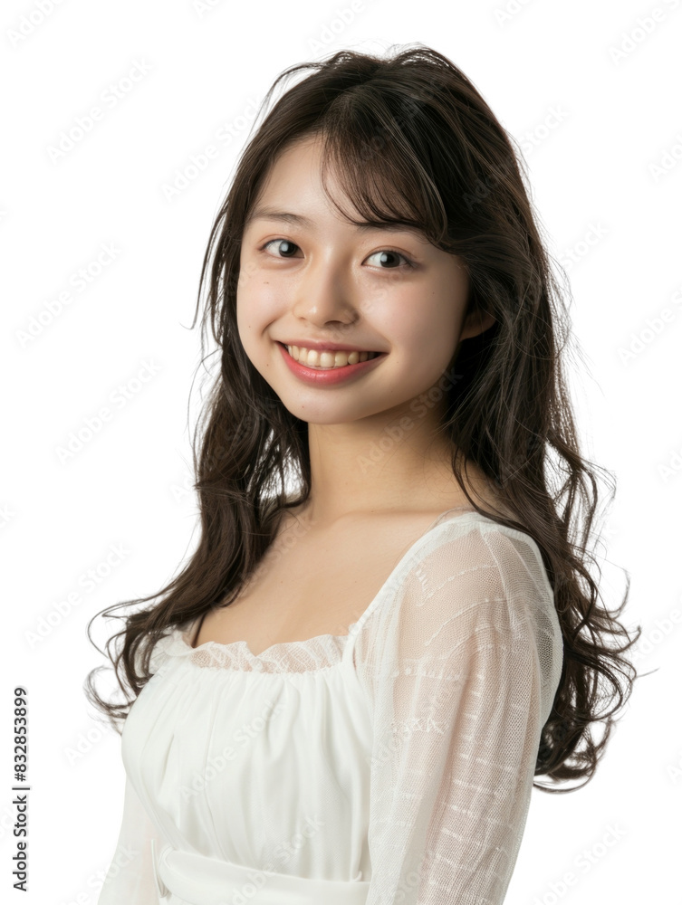 Young and beautiful asian hong kong chinese japanese korean girl transparent background