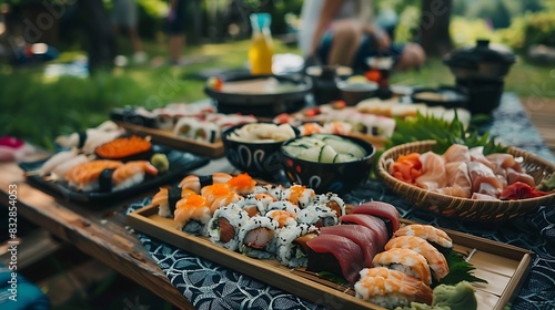seafood, meal, sushi, closeup, food, fresh, japanese, lunch, plate, rice, salmon, healthy, dinner, epicure, fish, delicious, traditional, cookery, dish, maki, asia, japan, raw, white, vegetable, culin
