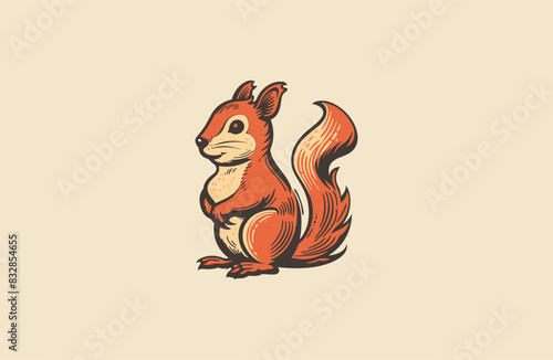 Squirrel logo design template vector illustration