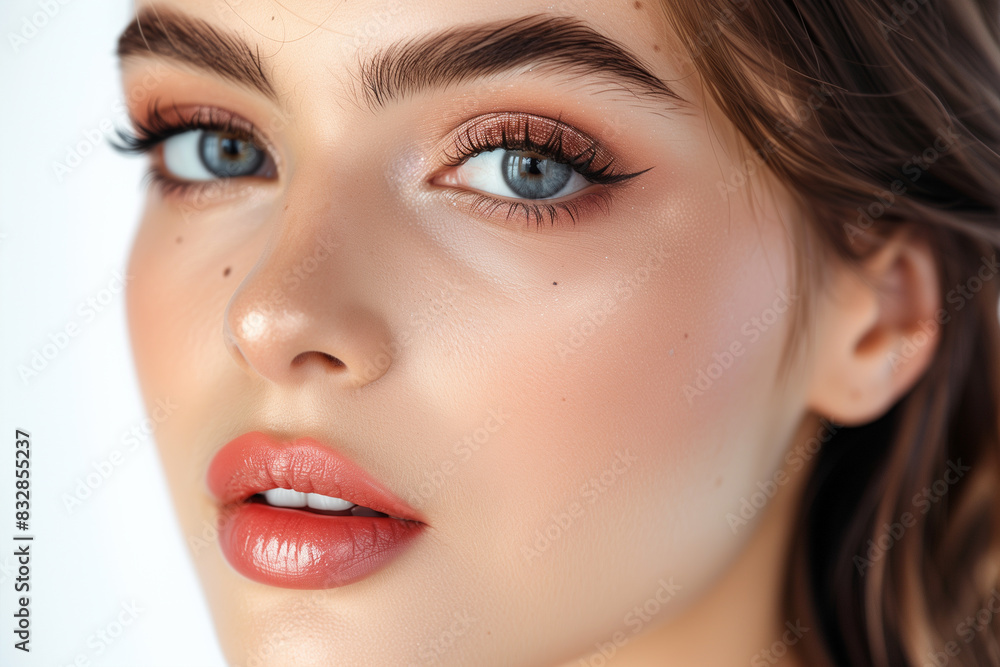 Close Up of Woman With Blue Eyes Close Up of Woman With Blue Eyes