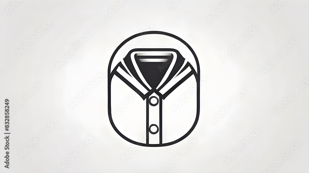 Clothing themed logo icon symbol emblem on white background, Generative AI Clothing themed logo icon symbol emblem on white background, Generative AI