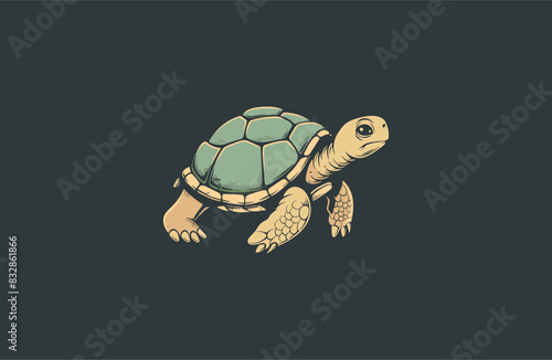 Turtle logo design template vector illustration