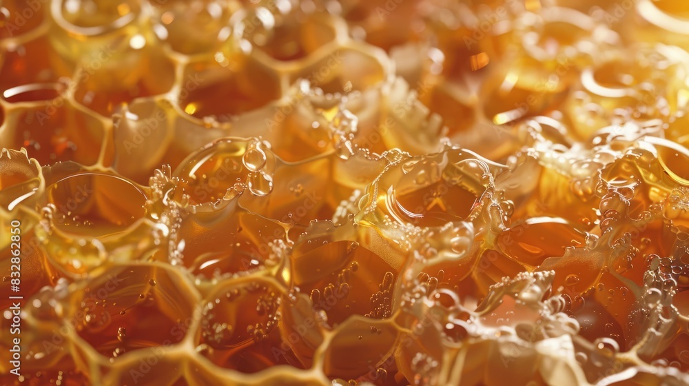 Close up of honey filled honeycombs Close up of honey filled honeycombs