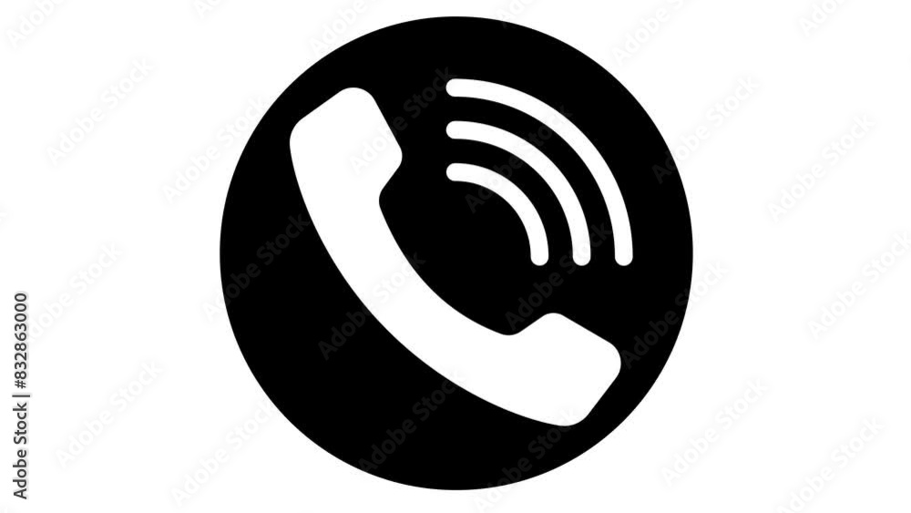 incoming call phone dial icon animation video white background footage incoming call phone dial icon animation video white background footage