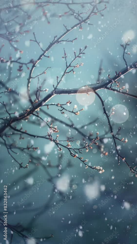 Snow-Covered Branches in Winter Light Snow-Covered Branches in Winter Light
