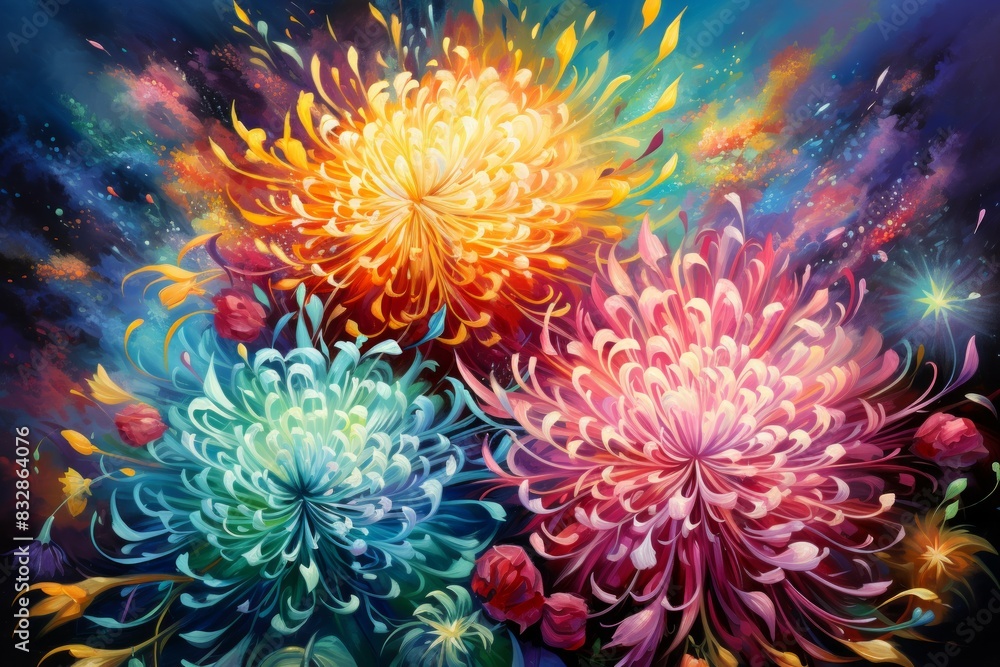 Fototapeta premium Fireworks - Generative AI