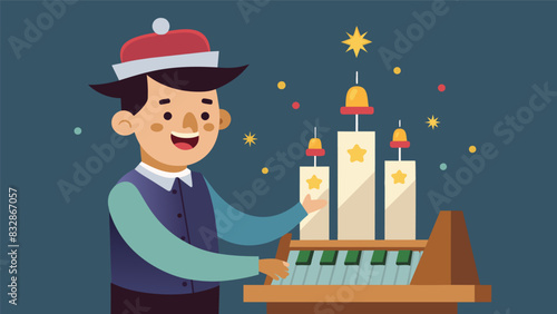 With a mischievous le in their eye the church organist incorporates playful jingle bells into their performance of Jingle Bells much to the delight of. Vector illustration