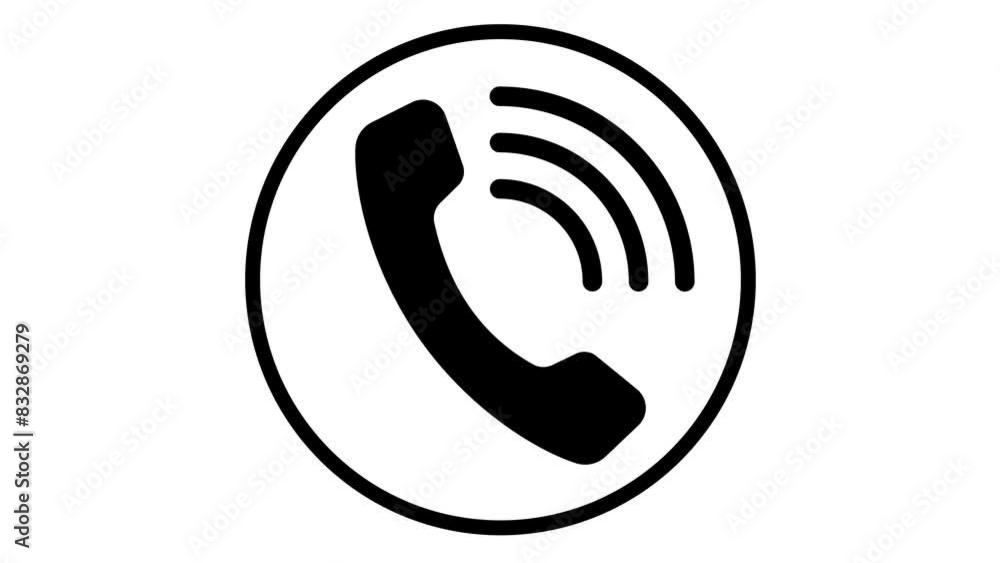 incoming call phone dial icon animation video white background footage incoming call phone dial icon animation video white background footage