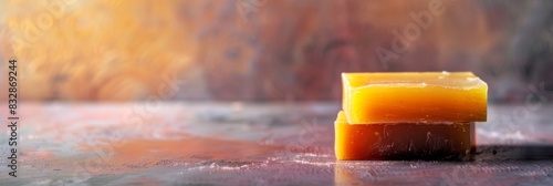 Handmade soap on a homogeneous background photo