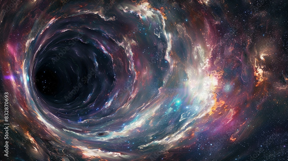 Abstract Universe: Black Hole, Nebula, and Starry Cloud Fields