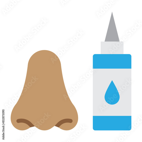 Nasal Vector Flat Icon Design