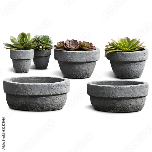 A series of stone planters Transparent Background Images