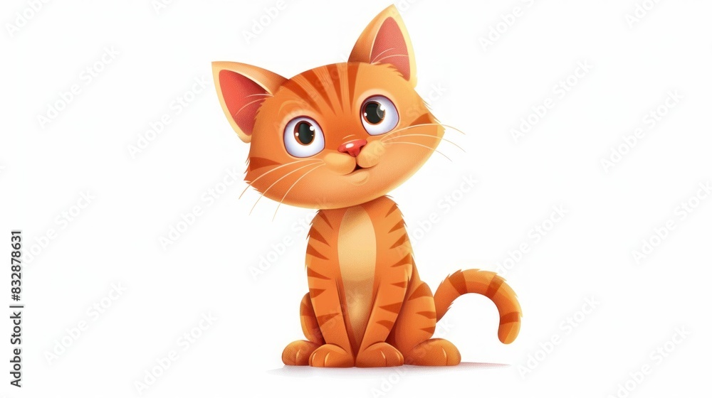 Fototapeta premium cartoon of a cat on white background