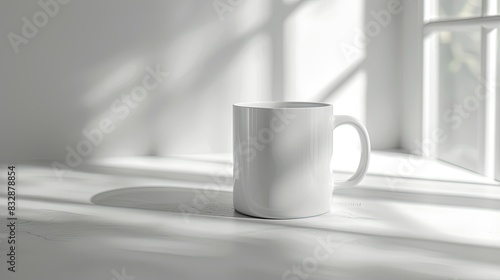 Blank white coffee mug mockup with copy space