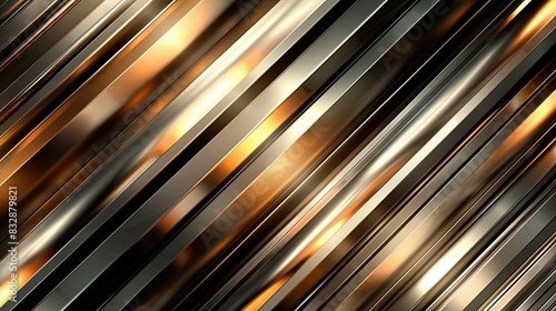 Gleaming metallic stripes in modern design