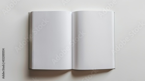 Blank book cover mockup with copy space, matte finish, white background