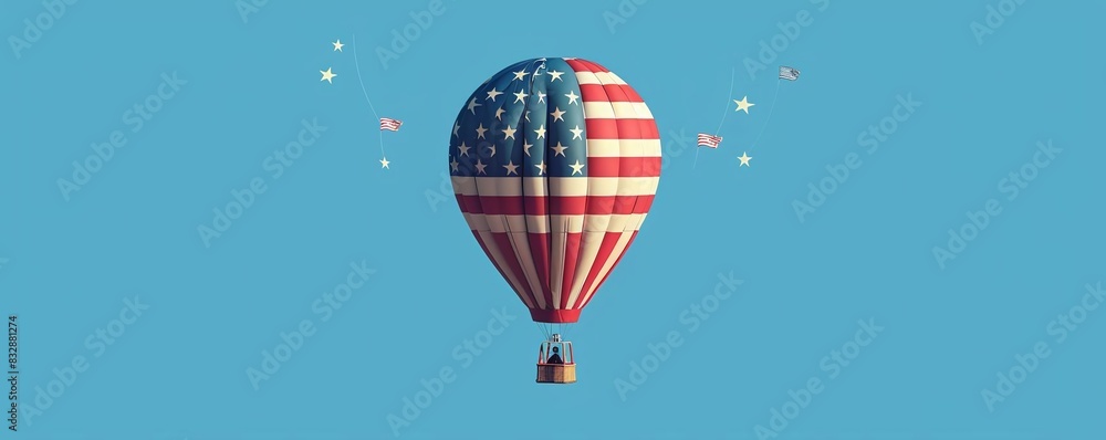Obraz premium Generate a visual of a hot air balloon with an American flag design