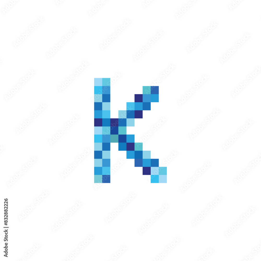 letter k pixels geometric symbol simple logo vector letter k pixels geometric symbol simple logo vector