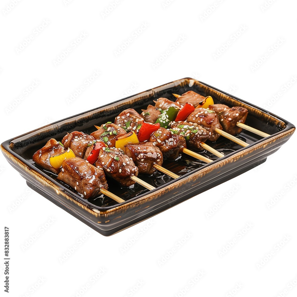 Ceramic Yakitori Grill, isolated white background, without shadow, single object, detailed, PNG dicut style, model object Ceramic Yakitori Grill, isolated white background, without shadow, single object, detailed, PNG dicut style, model object