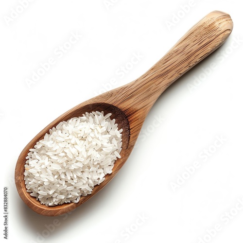 Rice Paddle Shamoji, isolated white background, without shadow, single object, detailed, PNG dicut style, model object photo