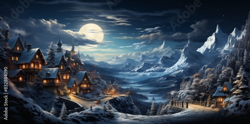 Fantasy landscape with moun...