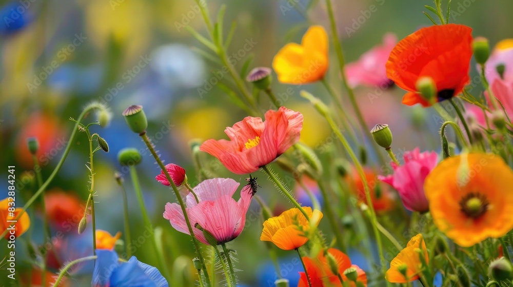 Obraz premium Flowering plants rely on insects for pollen transfer between flowers