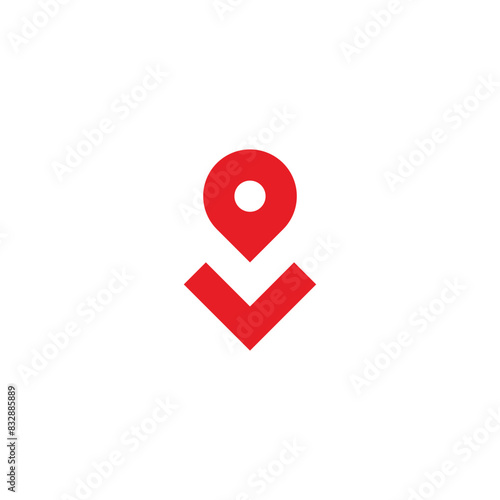 Letter v location geometric symbol simple logo vector