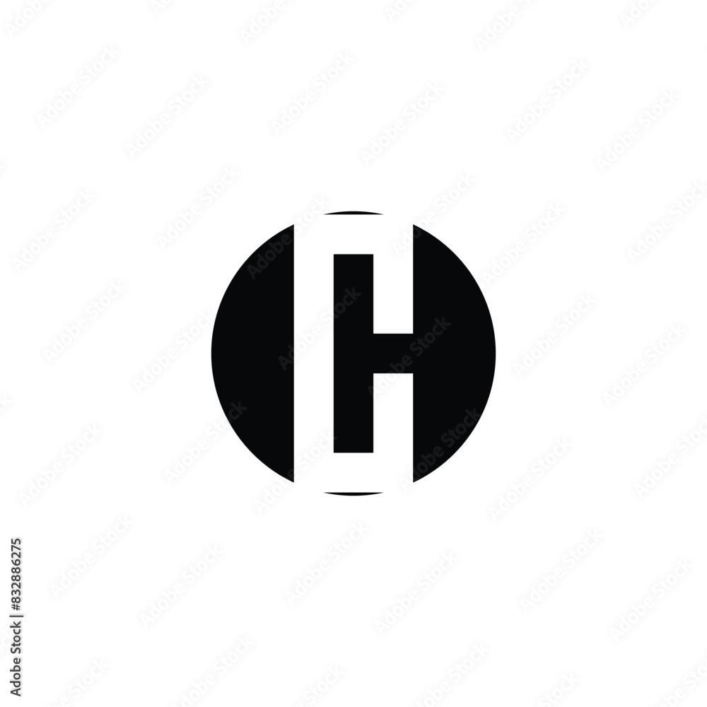 letter CH circle geometric symbol simple logo vector letter CH circle geometric symbol simple logo vector