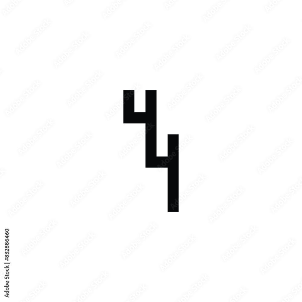 Number 4 4 connect, square geometric symbol simple logo vector Number 4 4 connect, square geometric symbol simple logo vector