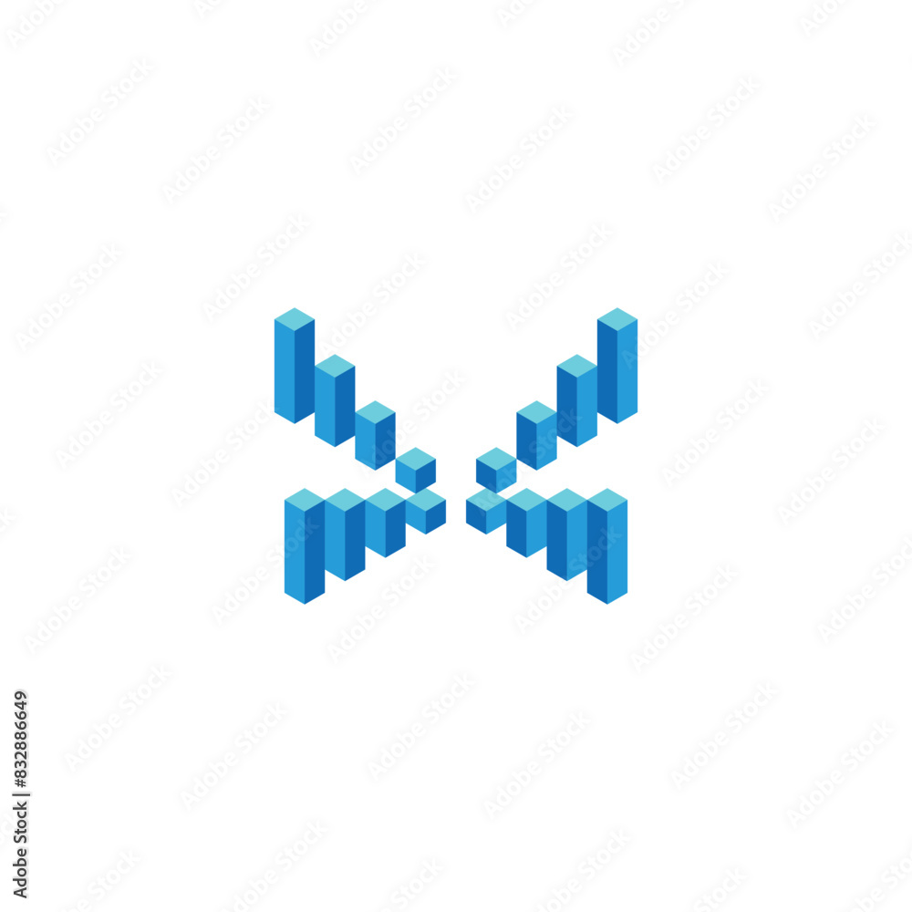 Fototapeta premium buildings, 3d, modern, abstract geometric symbol simple logo vector