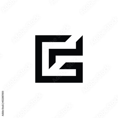 Letter N and G modern geometric symbol simple logo vector