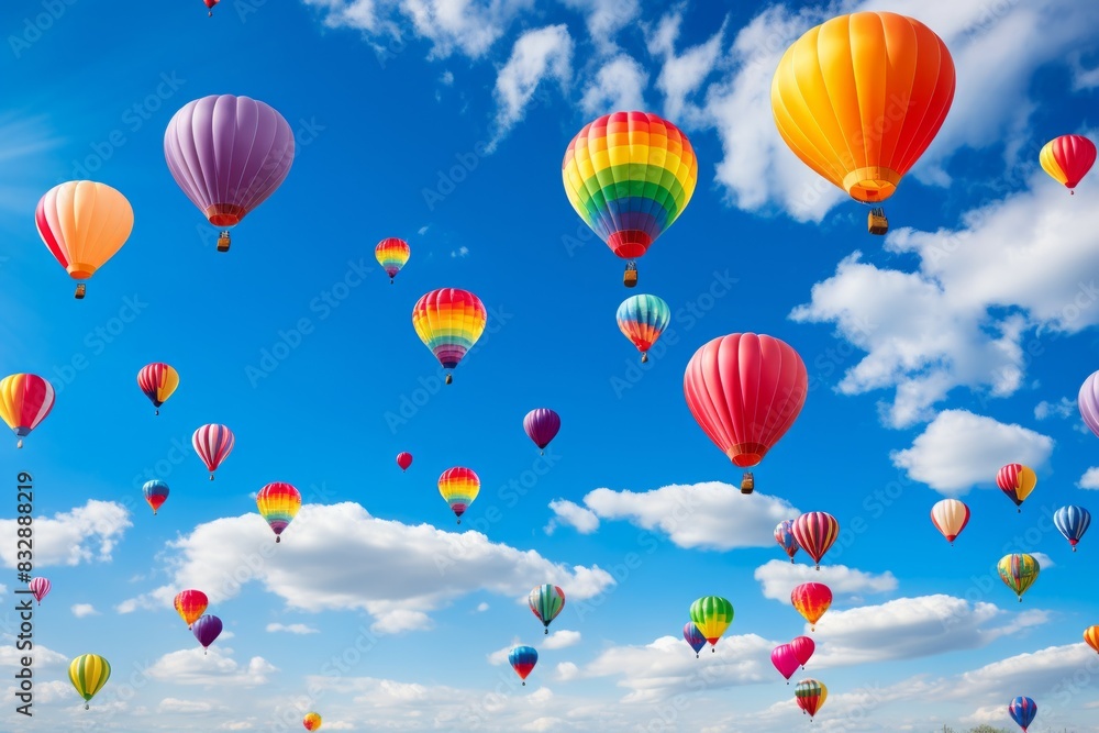Obraz premium Hot air balloons - Generative AI