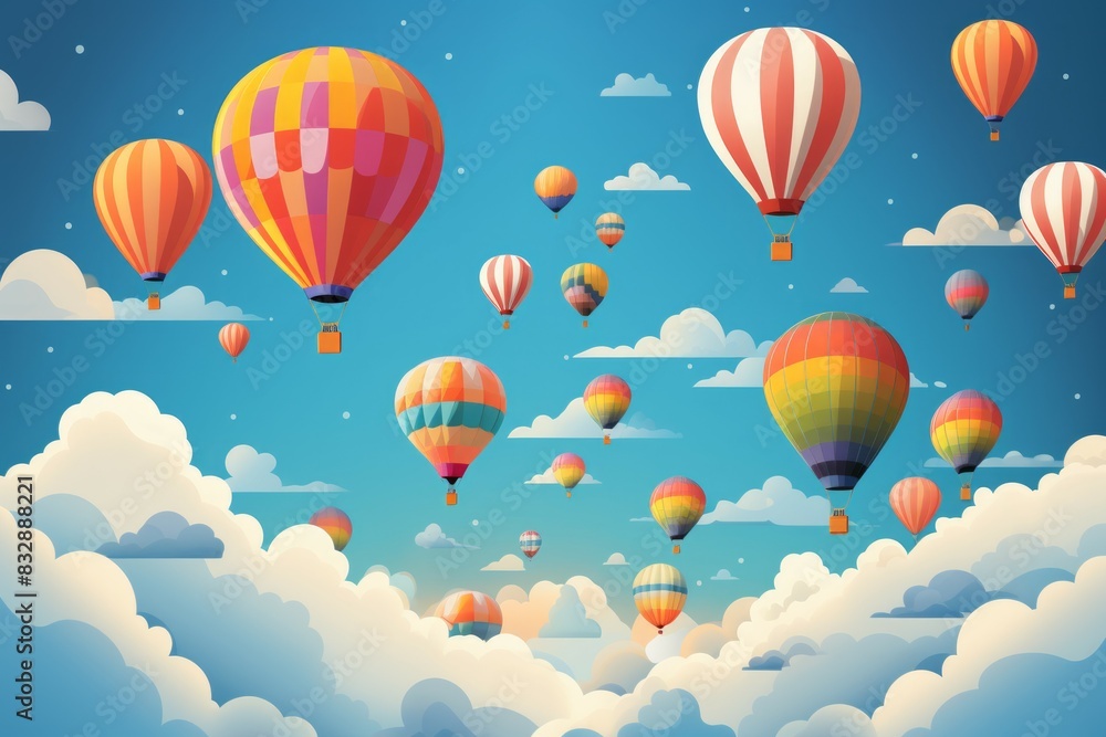 Obraz premium Hot air balloons - Generative AI