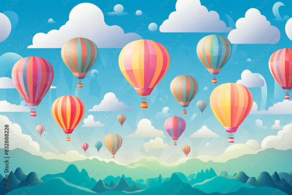 Fototapeta premium Hot air balloons - Generative AI