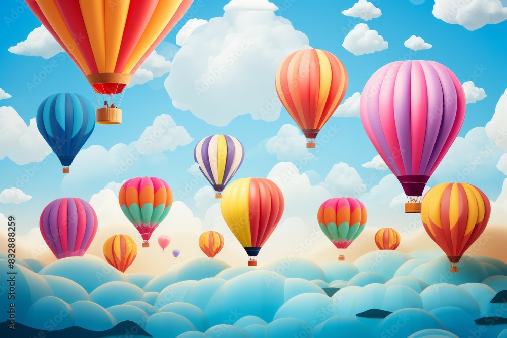 Fototapeta premium Hot air balloons - Generative AI