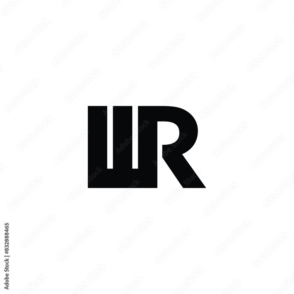 Letter WR connect geometric symbol simple logo vector Letter WR connect geometric symbol simple logo vector