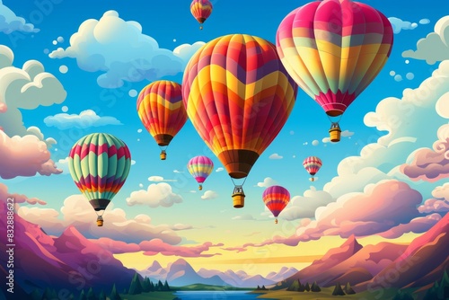 Hot air balloons - Generative AI © Sidewaypics
