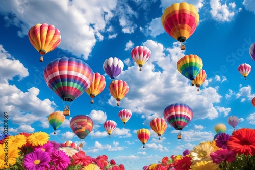Hot air balloons - Generative AI © Sidewaypics