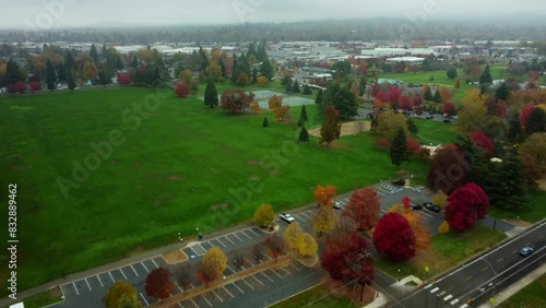 Medford, Oregon, USA. Fall 2023. Flying over Fitchner-Mainwaring Park photo