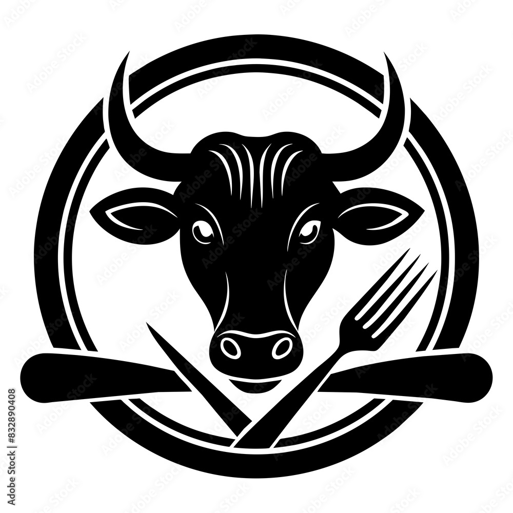 logo for meat restaurant silhouette


