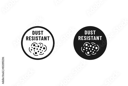 Dust resistant label or stamp vector isolated. Dust resistant label vector for product packaging design and more.