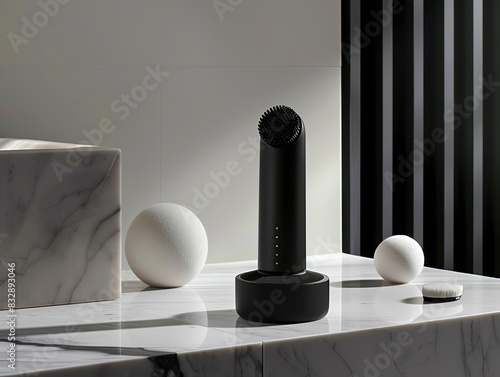 A sleek and modern electric facial cleansing brush