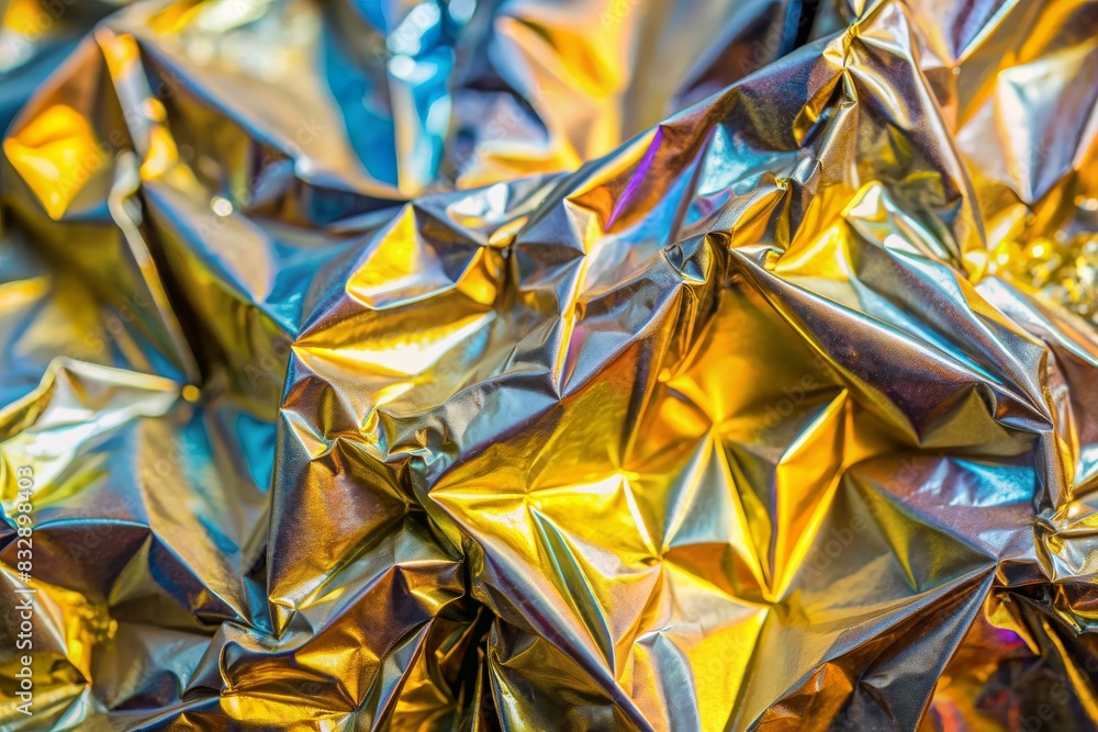 Iridescent Crumpled Foil. Abstract Modern pastel colored holographic background in 80s style. Crumpled iridescent foil textile real texture. Synthwave. Vaporwave style. Retrowave, retro futurism Iridescent Crumpled Foil. Abstract Modern pastel colored holographic background in 80s style. Crumpled iridescent foil textile real texture. Synthwave. Vaporwave style. Retrowave, retro futurism