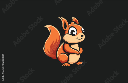 Squirrel logo design template vector illustration