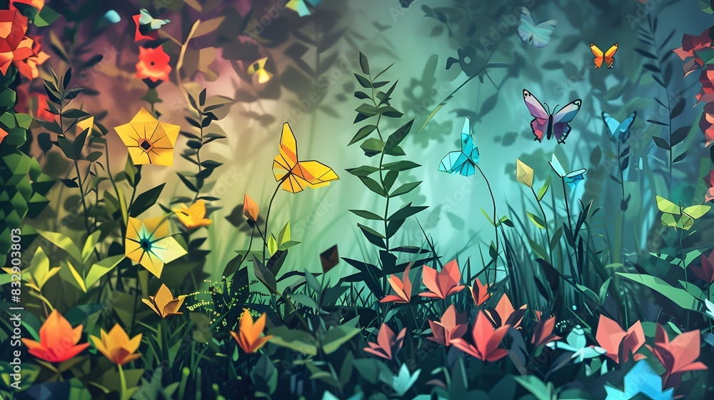 Rainbow Low Poly Vector Background. Rainbow Low Poly Vector Background.