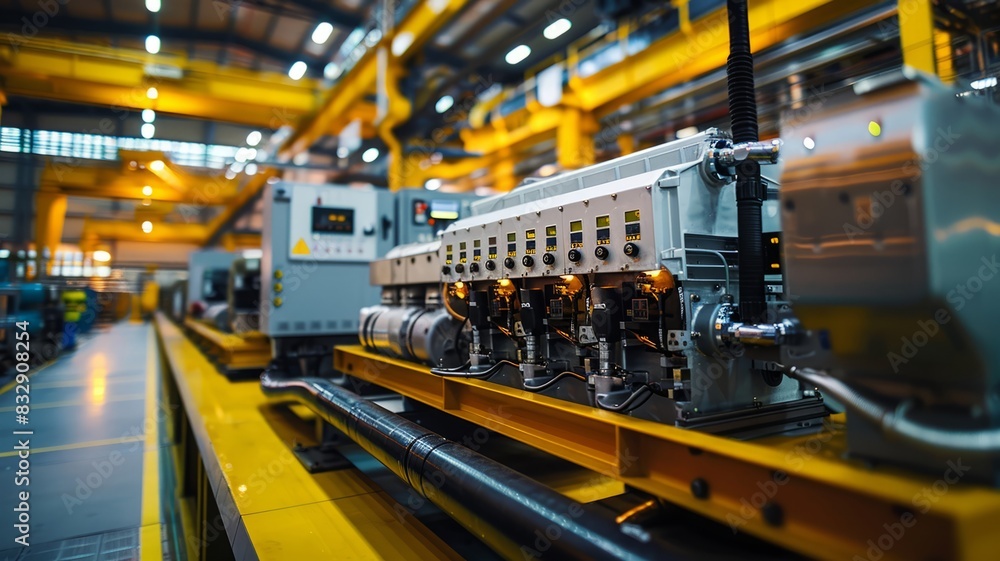 High-tech industrial electrical equipment in factory High-tech industrial electrical equipment in factory