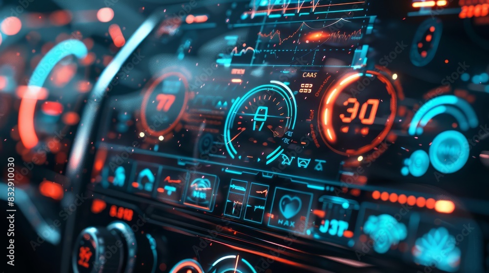 Clean air is essential for health, depicted in a closeup shot of an advanced air quality monitor, detailed with HUD holographic data Clean air is essential for health, depicted in a closeup shot of an advanced air quality monitor, detailed with HUD holographic data