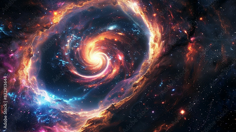 Deep Space Spiral Galaxy: Magical and Colorful Cosmic Scene Deep Space Spiral Galaxy: Magical and Colorful Cosmic Scene