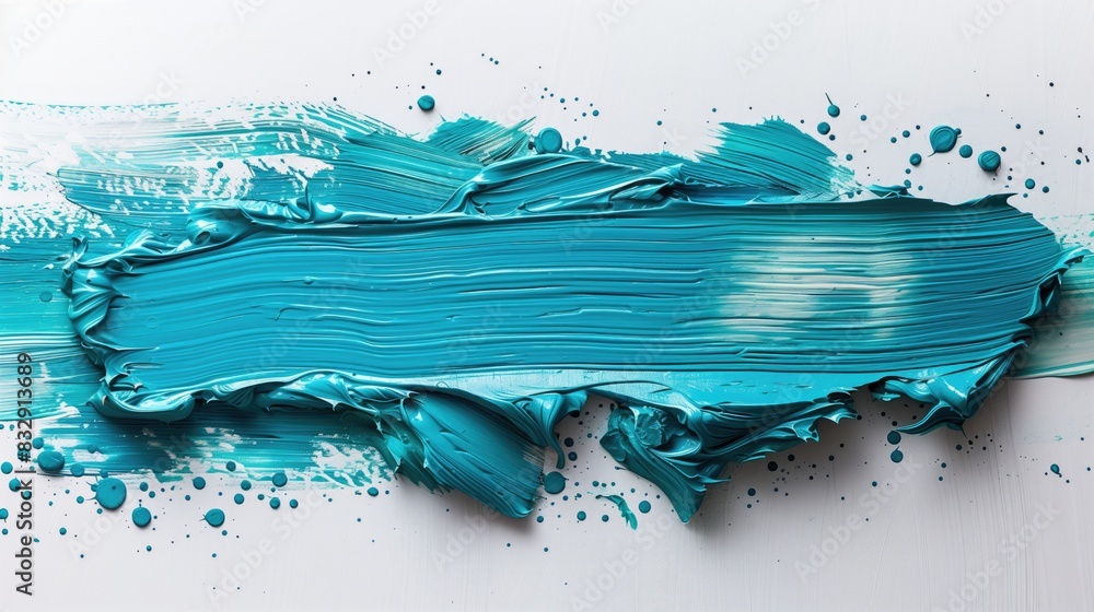 turquoise stroke of paint on white background turquoise stroke of paint on white background